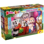 Kép 1/2 - Mása és a medve meglepetés buli 60 db-os maxi padló puzzle 70×50 cm – Lisciani