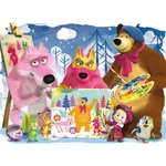 Kép 2/2 - Mása és a medve festés a barátokkal 60 db-os maxi padló puzzle 70×50 cm – Lisciani