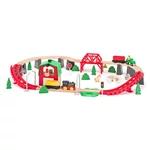 Kép 2/2 - Fa mezőgazdasági vasútpálya vonattal és más kiegészítőkkel 60 db-os – Woodyland