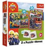 Kép 1/4 - Sam a tűzoltó puzzle és memóriakártya 2 az 1-ben szett – Trefl