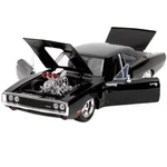 Kép 3/3 - Halálos iramban: 1970 Dodge Charger fém autómodell Dom figurával 1/24 – Simba Toys