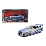 Kép 1/3 - Halálos iramban: Brian's 2002 Nissan Skyline GT-R (BNR34) autómodell 1/24 - Simba Toys