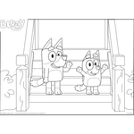 Kép 3/3 - Bluey kutyusok a lépcsőn 2 az 1-ben 24 db-os puzzle és színező 35×25 cm – Lisciani