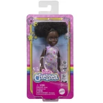 Kép 1/4 - Barbie: Chelsea barna hajú baba virágos ruhában 15 cm – Mattel
