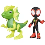 Kép 2/4 - Spidey és csodálatos barátai – Miles Morales és Elektroszaurusz Dino-Háló Akciófigura Szett – Hasbro
