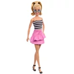 Kép 2/5 - Barbie: Fashionista stílusos baba rózsaszín szoknyában, napszemüveggel – Mattel