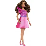 Kép 2/2 - Barbie: Fashionista stílusos baba élénk pink ruhácskában – Mattel