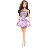 Kép 2/2 - Barbie: Fashionista stílusos baba lila ruhácskában – Mattel