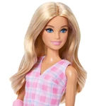 Kép 4/5 - Barbie: Fashionista Barátnők stílusos divatbaba gipszben rózsaszín kockás ruhában – Mattel