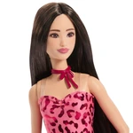 Kép 3/5 - Barbie: Fashionista Barátnők barna hajú stílusos divatbaba leopárdmintás ruhában – Mattel