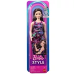 Kép 1/4 - Barbie Fashionista Barátnők stílusos divatbaba csillagmintás ruhában - Mattel