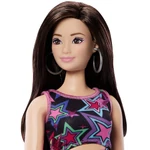 Kép 3/4 - Barbie Fashionista Barátnők stílusos divatbaba csillagmintás ruhában - Mattel