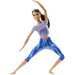 Kép 2/3 - Barbie: Hajlékony jógababa barna hajjal kék nadrágban – Mattel