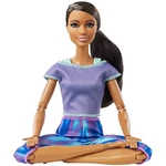 Kép 3/3 - Barbie: Hajlékony jógababa barna hajjal kék nadrágban – Mattel