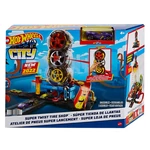 Kép 1/3 - Hot Wheels: City Tripla kerekes gumiszerviz játékszett – Mattel