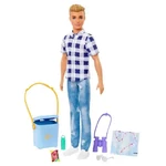 Kép 2/2 - Barbie: Kempingező Ken baba kiegészítőkkel kockás ingben – Mattel