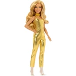 Kép 2/3 - Barbie Fashionista 65. évfordulós baba arany ruhában – Mattel