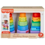 Kép 1/3 - Fisher-Price Színes formaválogató és toronyépítő piramis játékszett – Mattel