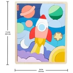 Kép 2/2 - Fisher Price: Wood fa űrhajós kirakó – Mattel