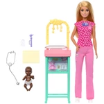 Kép 2/5 - Barbie szőke hajú gyerekorvos karrierbaba játékszett – Mattel