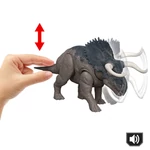 Kép 2/3 - Jurassic World: Újjászületés Wild Roar Nasutoceratops támadó dinoszaurusz figura – Mattel