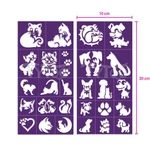 Kép 3/5 - TyToo: Kutyák és macskák csillámtetoválás sablon szett 27 db