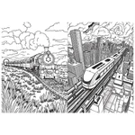 Kép 2/2 - Vonatok és repülők kifestőkönyv – Trefl