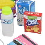Kép 5/7 - Happy Shopping: Rózsaszín pénztárgép hanggal, termékekkel és játékpénzzel 27 cm