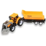 Kép 4/5 - Dupla traktor sárga színben teherszállító utánfutóval