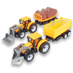 Kép 2/4 - Dupla traktor sárga színben faáru szállítóval
