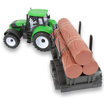Kép 6/6 - Farm traktor pótkocsival és rönkfával