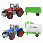 Kép 2/3 - Farm World: 4 db-os mezőgazdasági traktor szett utánfutóval 1/64