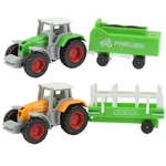 Kép 3/3 - Farm World: 4 db-os mezőgazdasági traktor szett utánfutóval 1/64