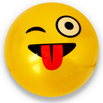 Kép 4/7 - Emoji mintás gumilabda többféle változatban 23 cm