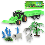 Kép 1/4 - Happy Farm Traktor pótkocsival és kiegészítőkkel