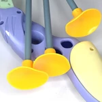 Kép 4/4 - Pasztell zöld és lila íj szett tapadókorongos nyílvesszőkkel 83 cm