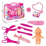 Kép 2/2 - Pink orvosi szett babával és kiegészítőkkel bőröndben