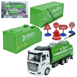 Kép 1/9 - City Truck Átalakítható szemétszállító teherautó jelzőtáblákkal 1/48