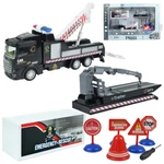 Kép 1/9 - City Truck Átalakítható rendőrségi teherautó jelzőtáblákkal 1/48