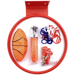 Kép 4/4 - Fém kosárlabda gyűrű szett színes hálóval, labdával és pumpával 24 cm-es