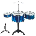 Kép 2/2 - Jazz Drum állványos 4 részes kék dob játékszett