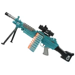 Kép 2/15 - SuperShoot: Elektronikus M249-es szivacslövő gépfegyver töltényekkel és akkuval 81 cm