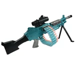 Kép 4/15 - SuperShoot: Elektronikus M249-es szivacslövő gépfegyver töltényekkel és akkuval 81 cm
