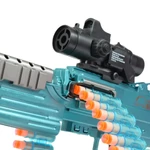 Kép 8/15 - SuperShoot: Elektronikus M249-es szivacslövő gépfegyver töltényekkel és akkuval 81 cm