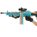 Kép 13/15 - SuperShoot: Elektronikus M249-es szivacslövő gépfegyver töltényekkel és akkuval 81 cm