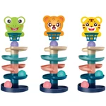 Kép 2/3 - Ball Tower: Vidám állatos golyópálya többféle változatban 68×22 cm 1 db