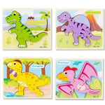 Kép 2/3 - Fa dinoszauruszos formapuzzle többféle változatban