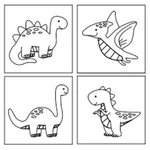 Kép 2/2 - Sticker Art: Dinoszauruszok színezhető matrica szett – Comansi