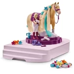 Kép 2/3 - Schleich: Horse Club – Lóápoló és szépítő állomás játékszett (42617)