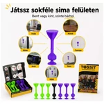Kép 5/5 - Tossit Starter Pack lila-zöld szilikon tapadókorongos darts társasjáték